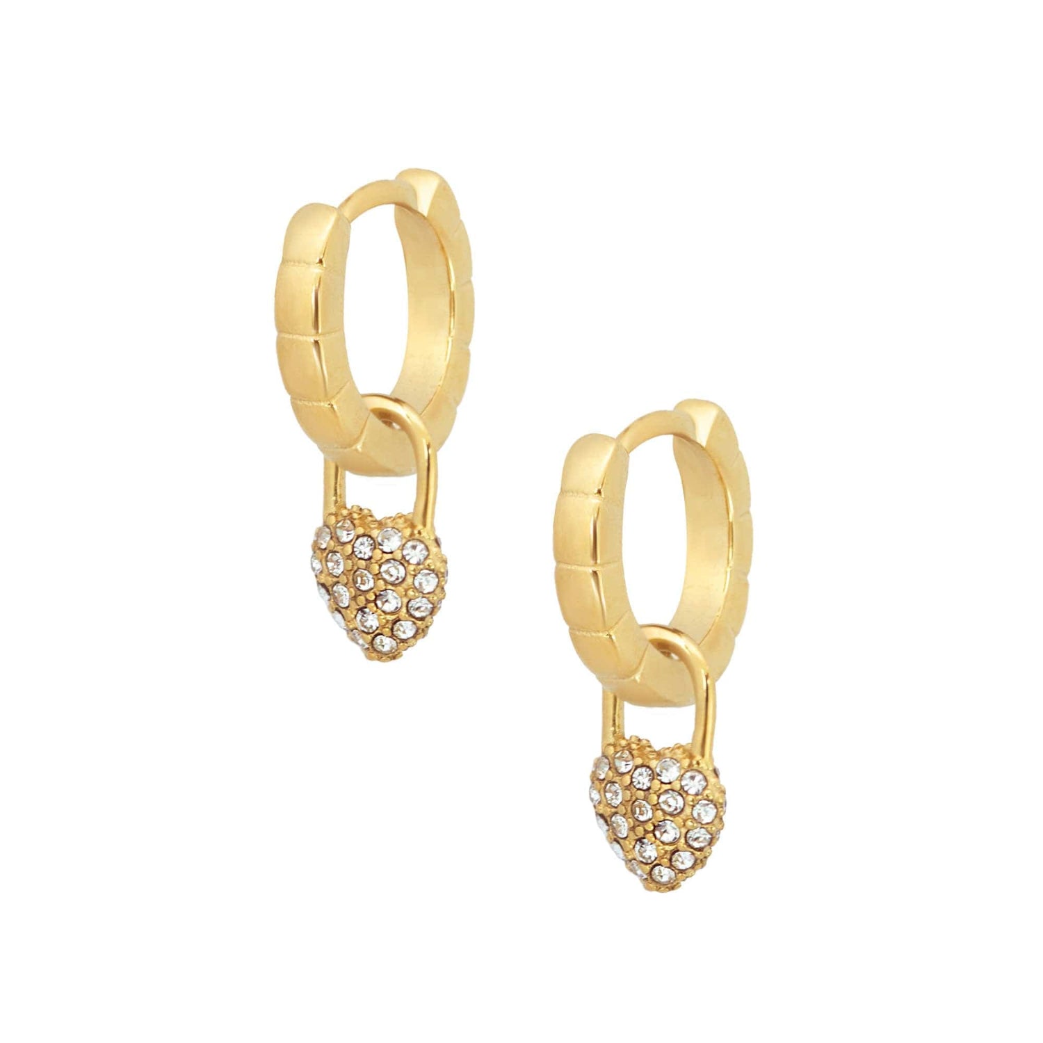 Urbanti Stainless Steel Lacey Heart Hoop Earrings