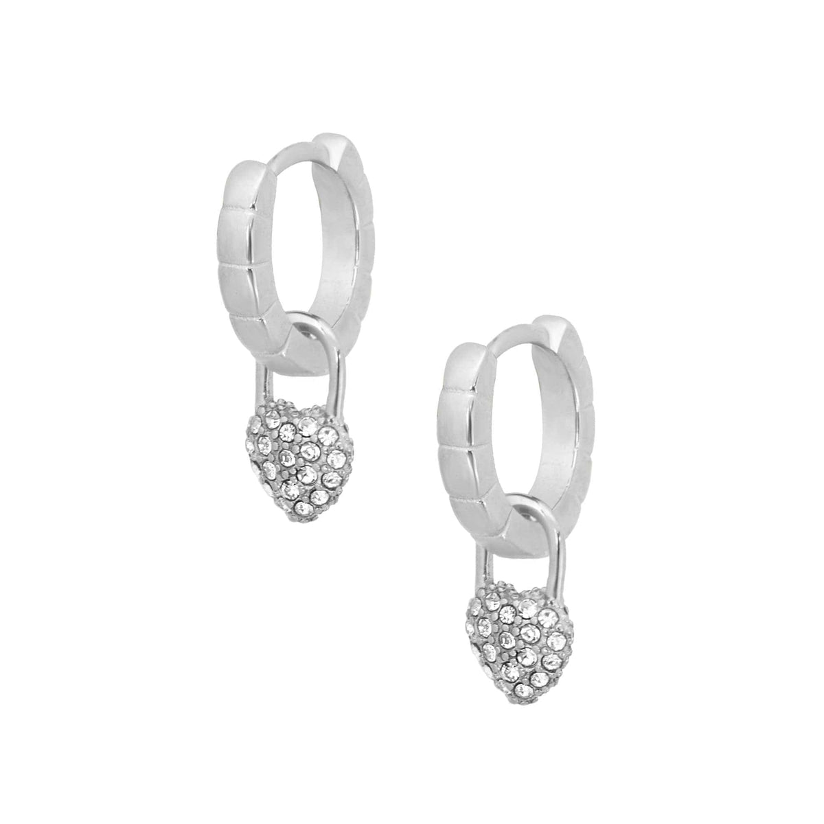 Urbanti Stainless Steel Lacey Heart Hoop Earrings