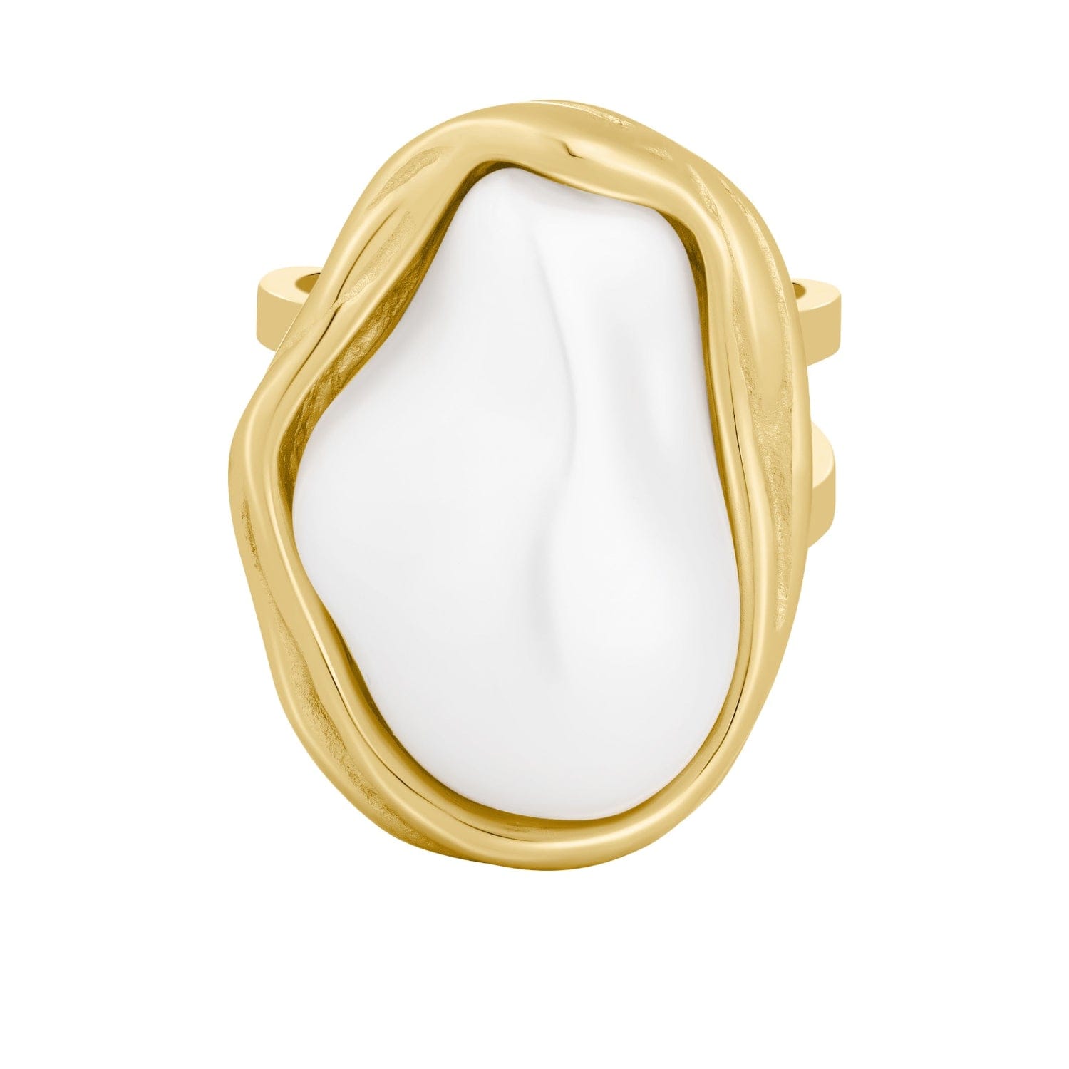 Urbanti Stainless Steel Laurel Pearl Ring