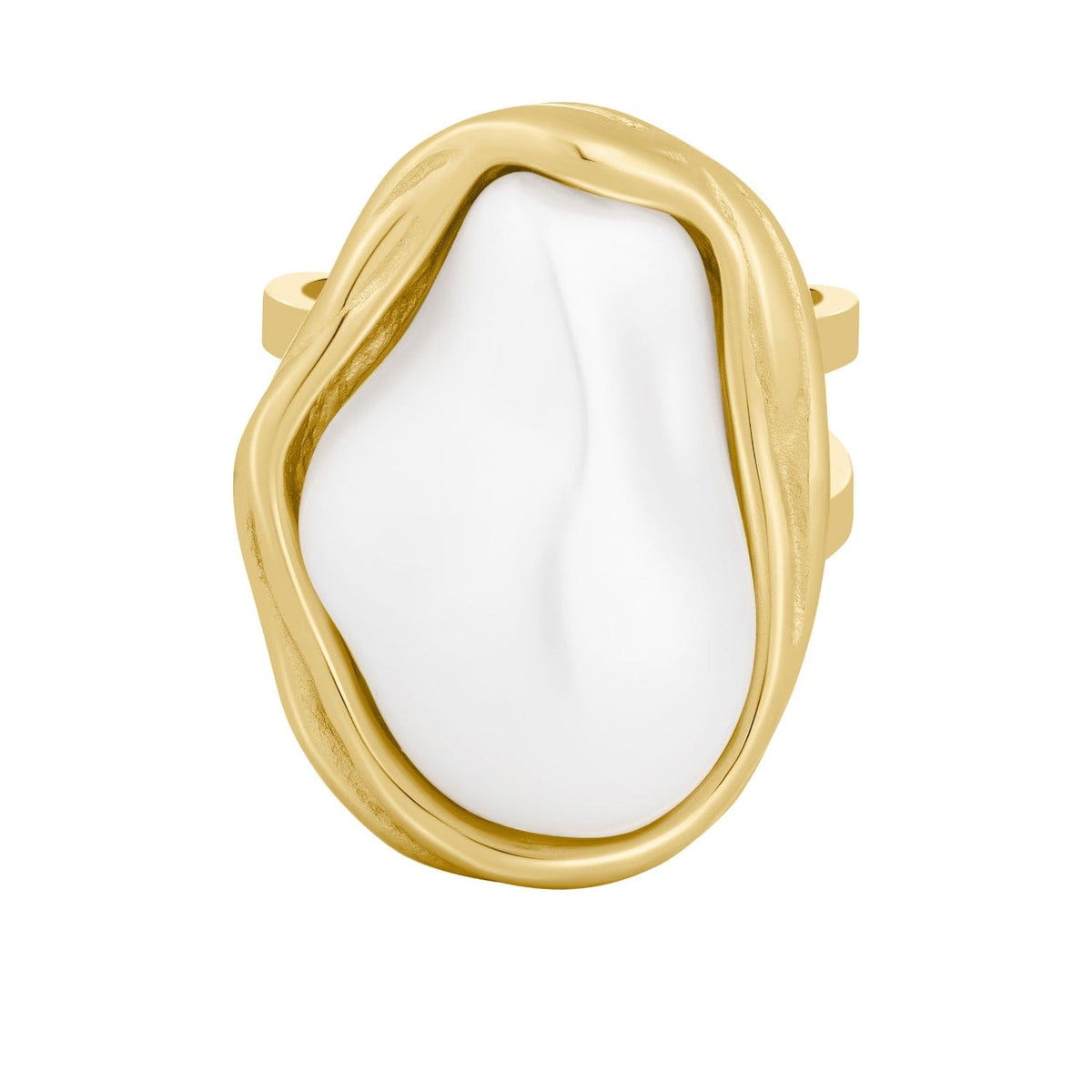 Urbanti Stainless Steel Laurel Pearl Ring