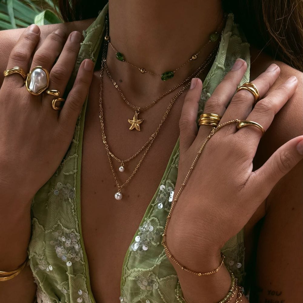 Urbanti Stainless Steel Laurel Pearl Ring