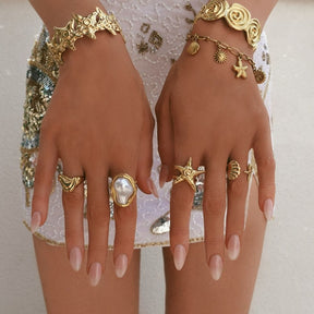 Urbanti Stainless Steel Laurel Pearl Ring