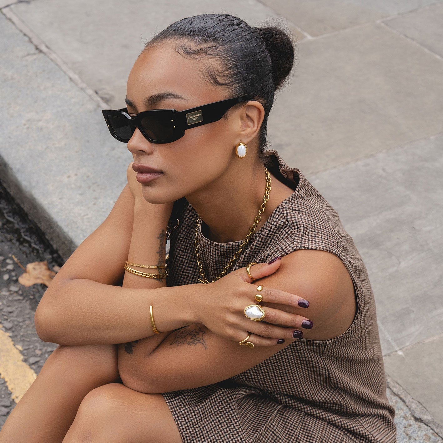 Urbanti Stainless Steel Laurel Pearl Ring