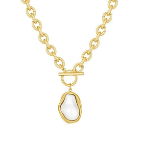 Urbanti Stainless Steel Laurel TBar Necklace