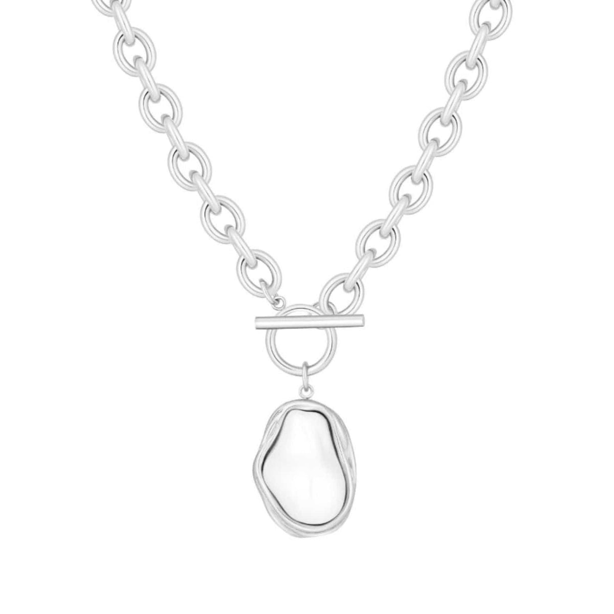 Urbanti Stainless Steel Laurel TBar Necklace