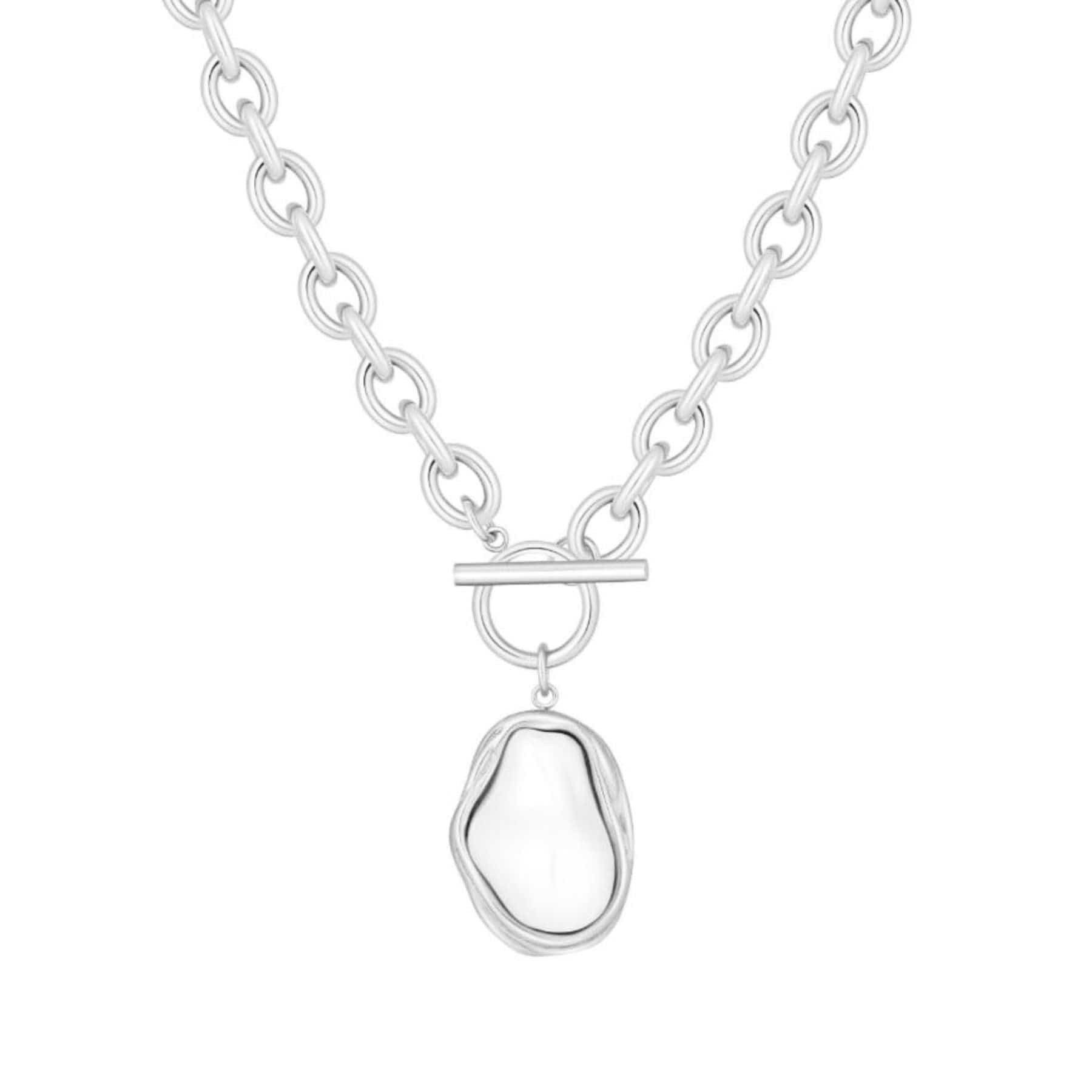 Urbanti Stainless Steel Laurel TBar Necklace
