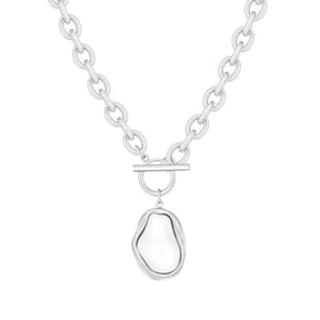 Urbanti Stainless Steel Laurel TBar Necklace