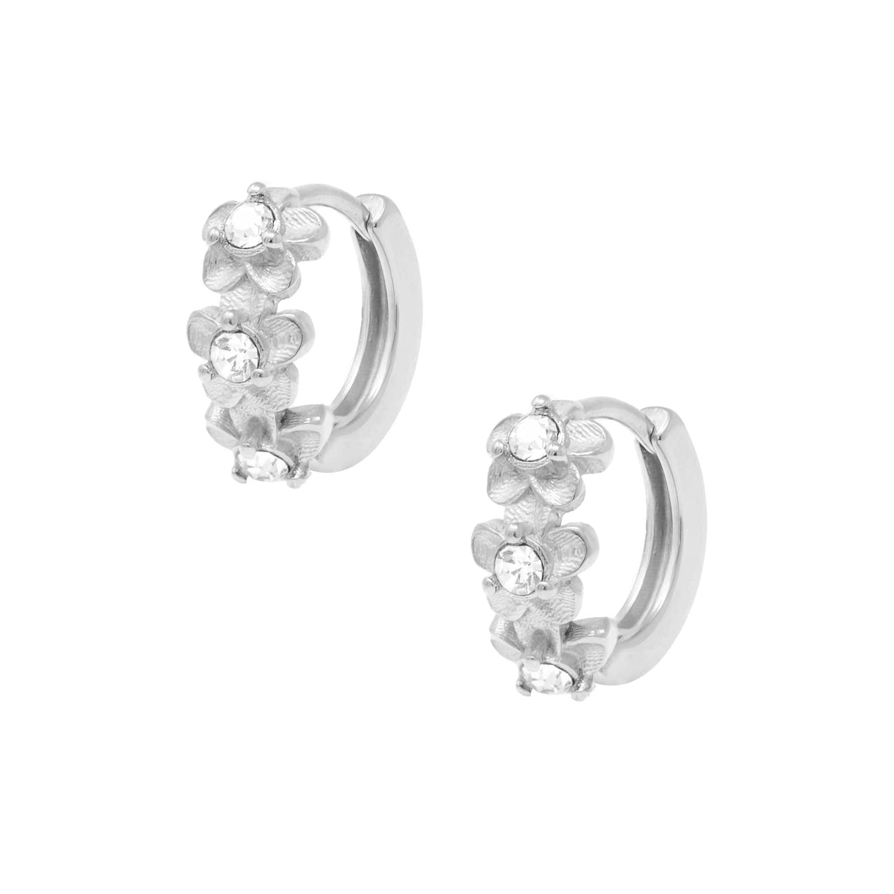 Urbanti Stainless Steel Lavender Hoop Earrings