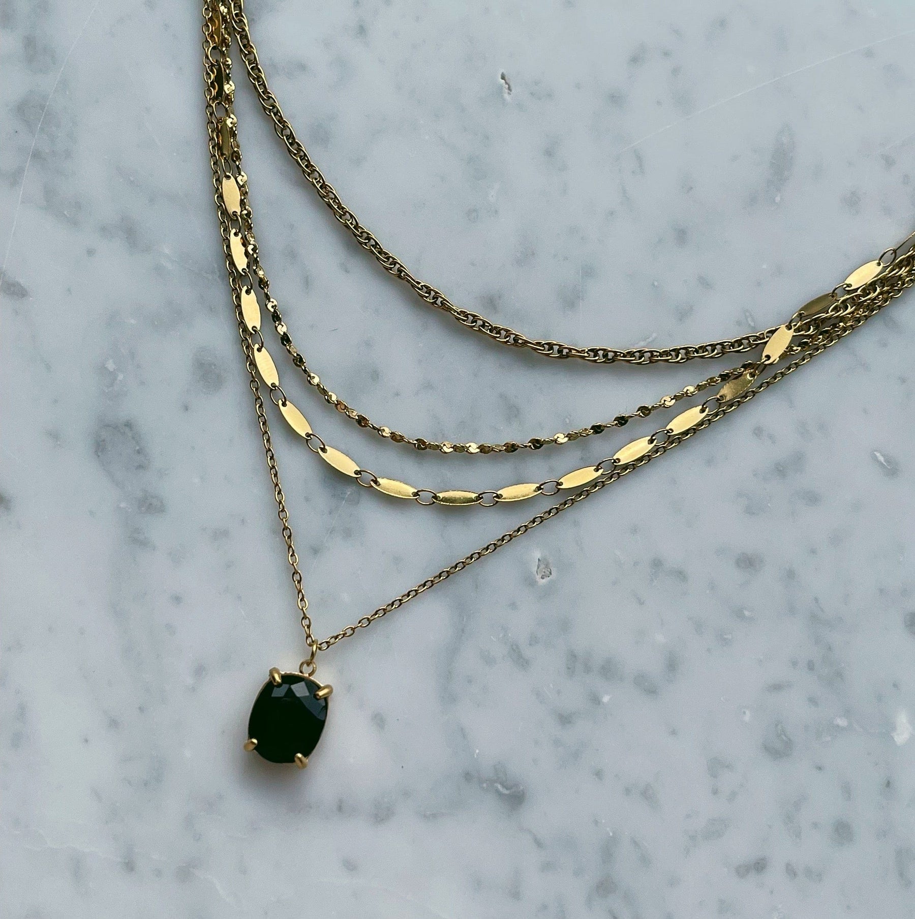 Urbanti Stainless Steel Lennon Layered Necklace