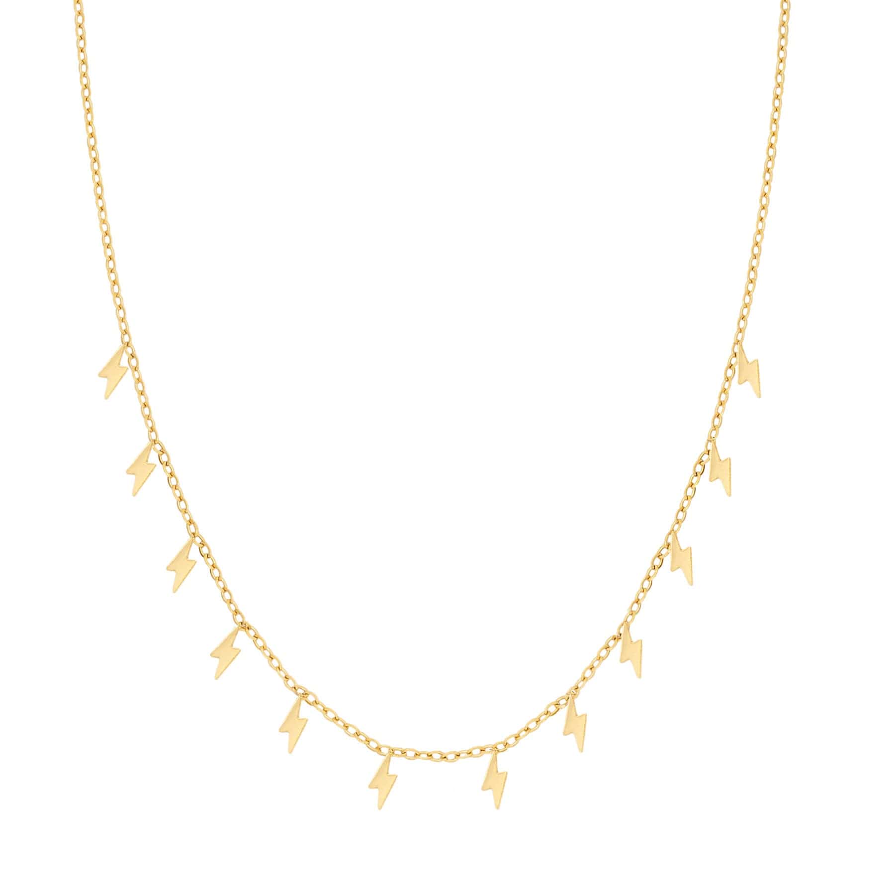 Urbanti Stainless Steel Lightning Bolt Necklace Gold