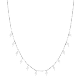 Urbanti Stainless Steel Lightning Bolt Necklace Silver