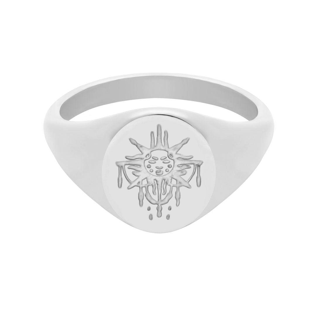 Urbanti Stainless Steel Live By The Sun Signet Ring Silver / US 5 / UK J / EUR 49 (x small)