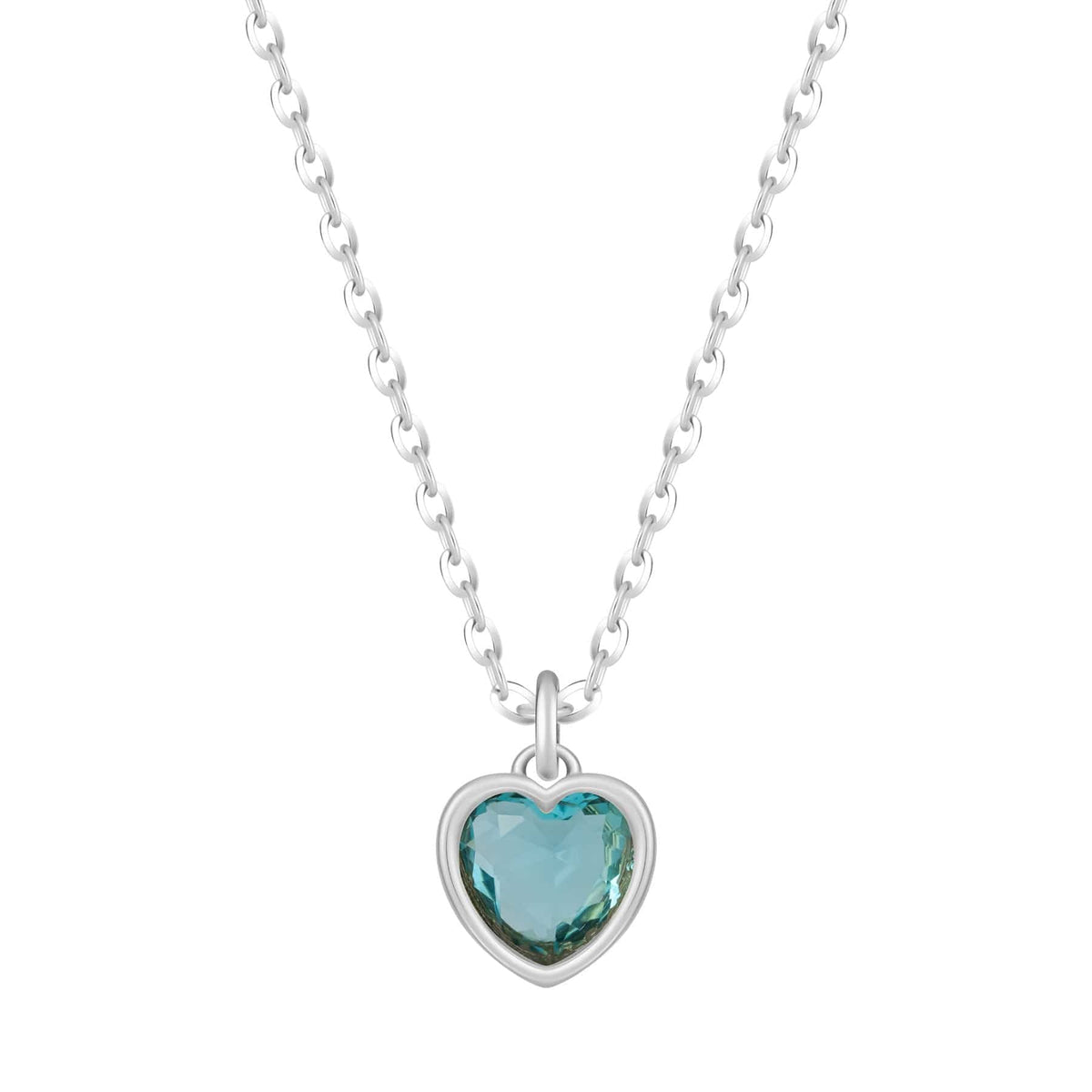 Urbanti Stainless Steel Love Heart Birthstone Necklace