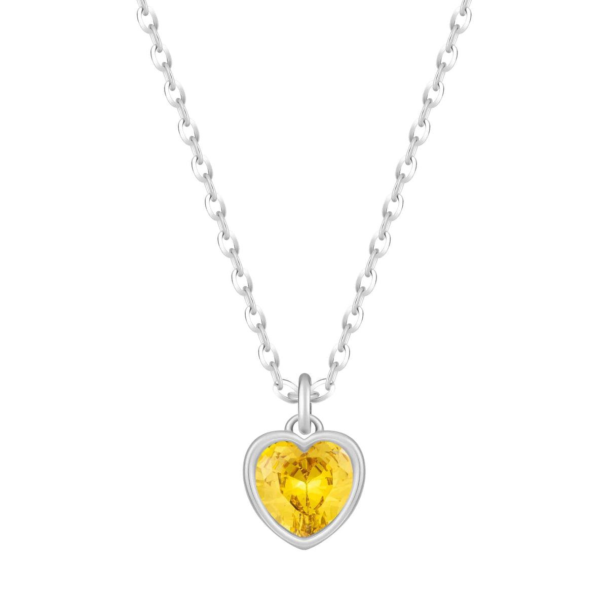 Urbanti Stainless Steel Love Heart Birthstone Necklace