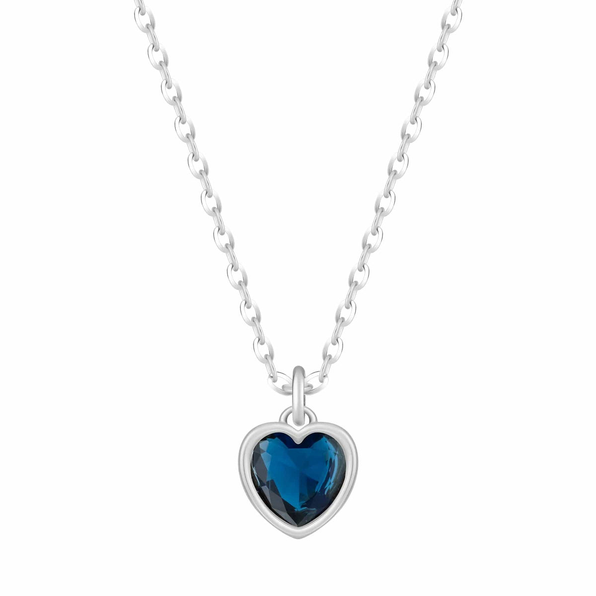 Urbanti Stainless Steel Love Heart Birthstone Necklace