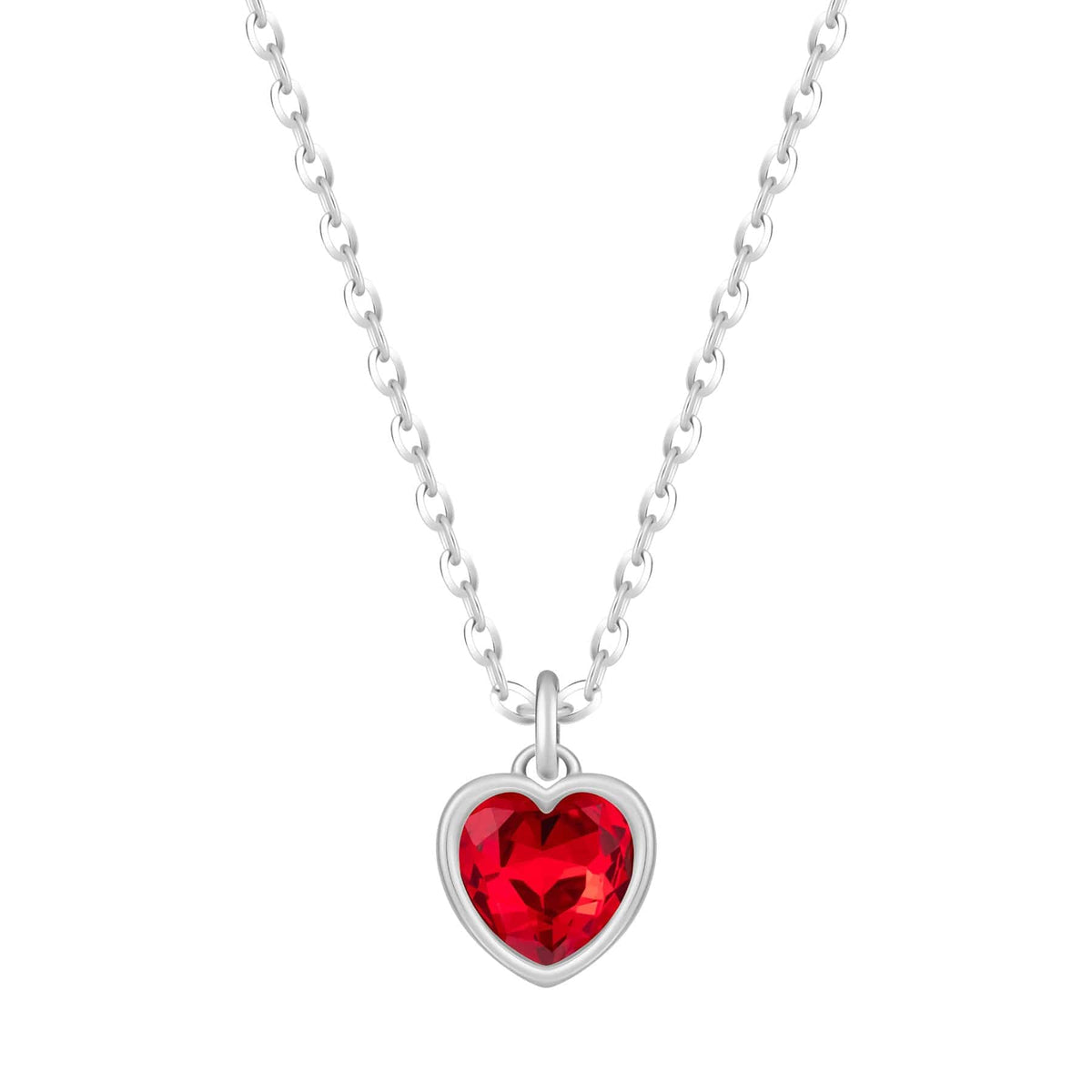 Urbanti Stainless Steel Love Heart Birthstone Necklace