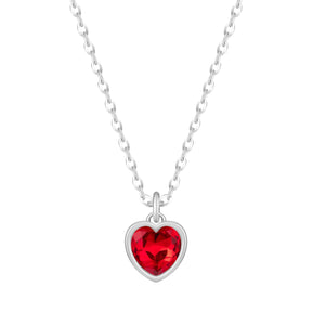 Urbanti Stainless Steel Love Heart Birthstone Necklace