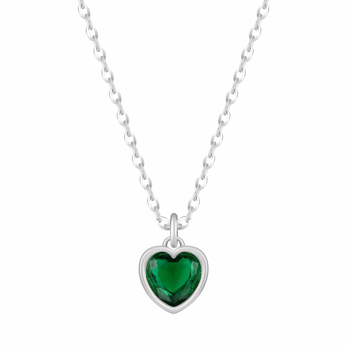 Urbanti Stainless Steel Love Heart Birthstone Necklace