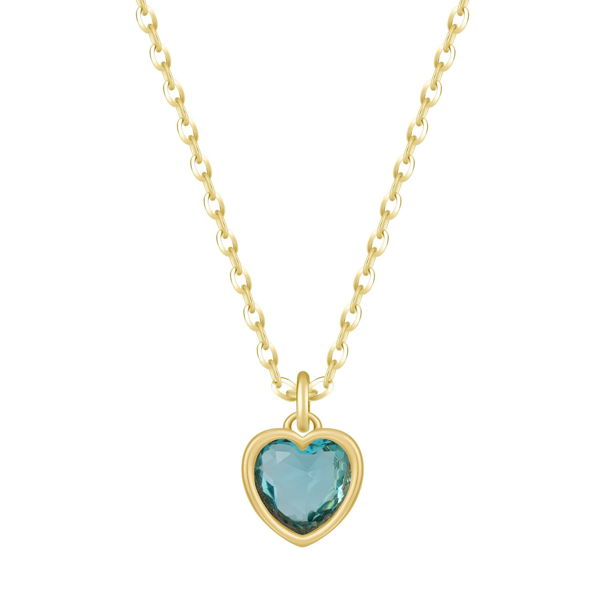 Urbanti Stainless Steel Love Heart Birthstone Necklace