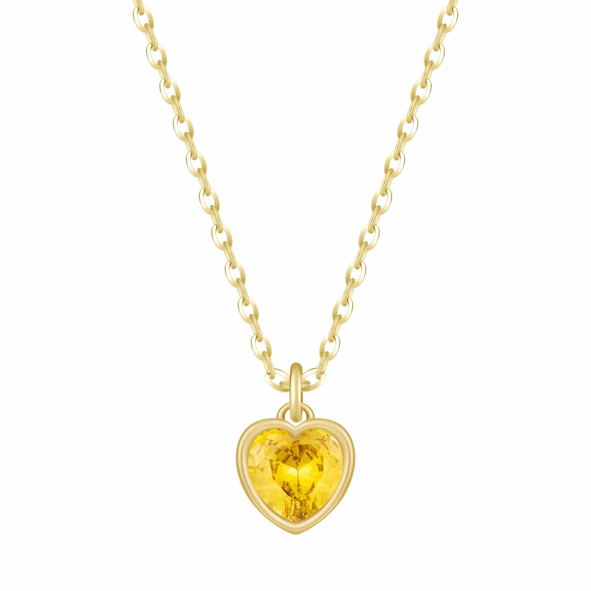 Urbanti Stainless Steel Love Heart Birthstone Necklace