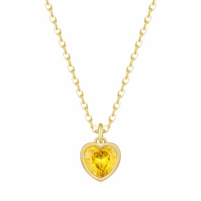 Urbanti Stainless Steel Love Heart Birthstone Necklace