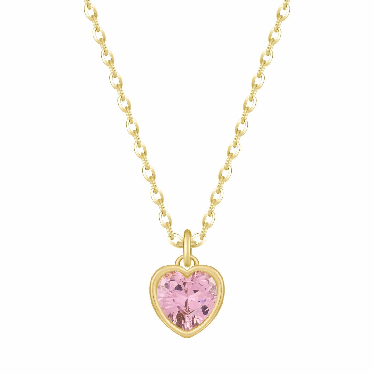 Urbanti Stainless Steel Love Heart Birthstone Necklace