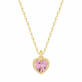Urbanti Stainless Steel Love Heart Birthstone Necklace