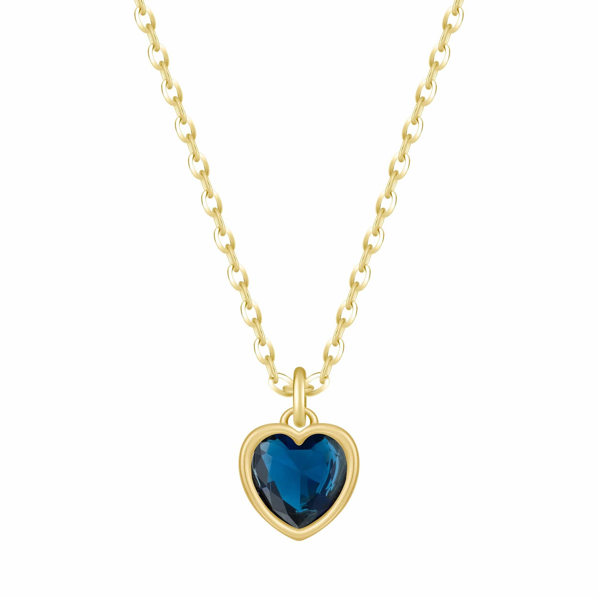 Urbanti Stainless Steel Love Heart Birthstone Necklace