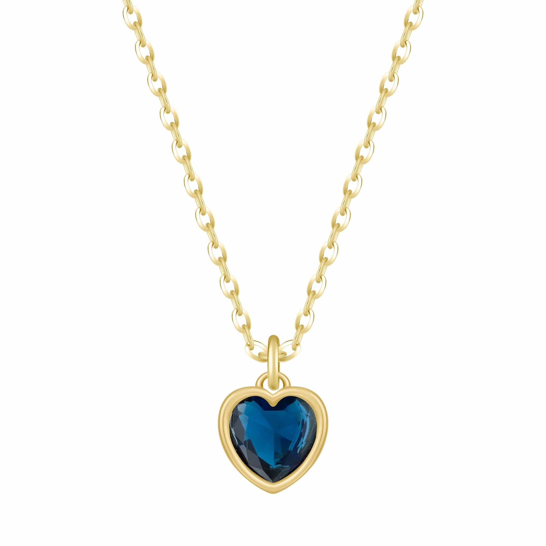 Urbanti Stainless Steel Love Heart Birthstone Necklace
