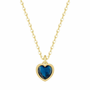 Urbanti Stainless Steel Love Heart Birthstone Necklace
