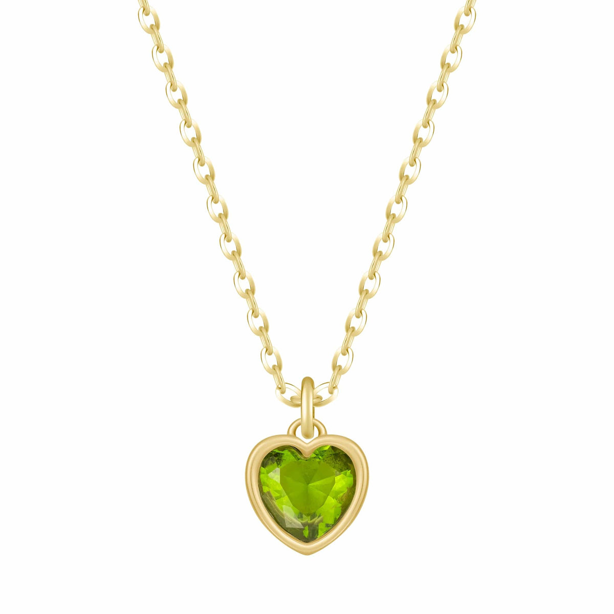 Urbanti Stainless Steel Love Heart Birthstone Necklace