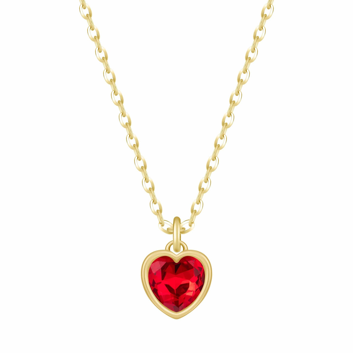 Urbanti Stainless Steel Love Heart Birthstone Necklace