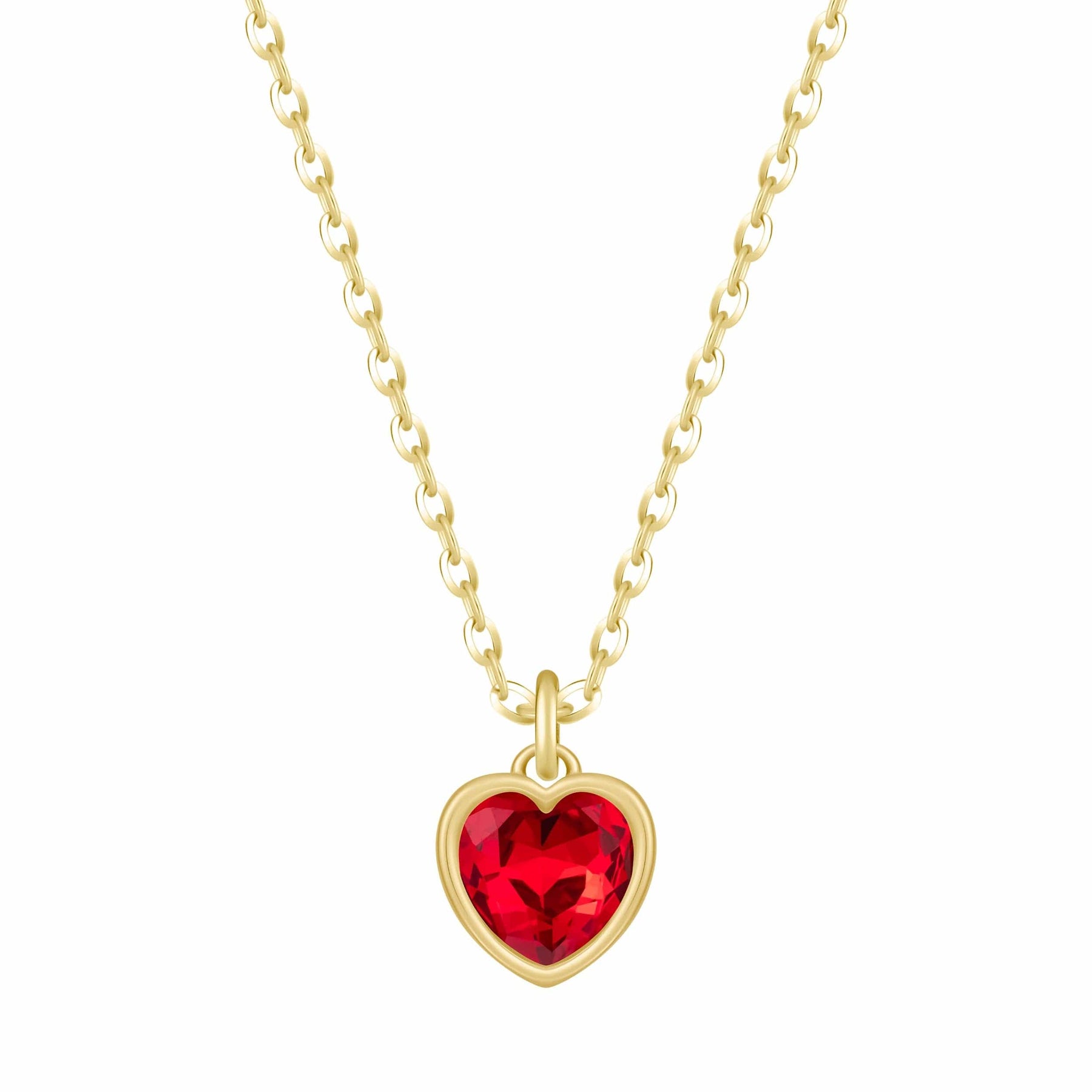 Urbanti Stainless Steel Love Heart Birthstone Necklace
