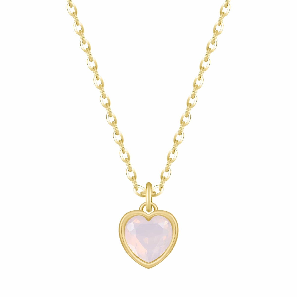 Urbanti Stainless Steel Love Heart Birthstone Necklace