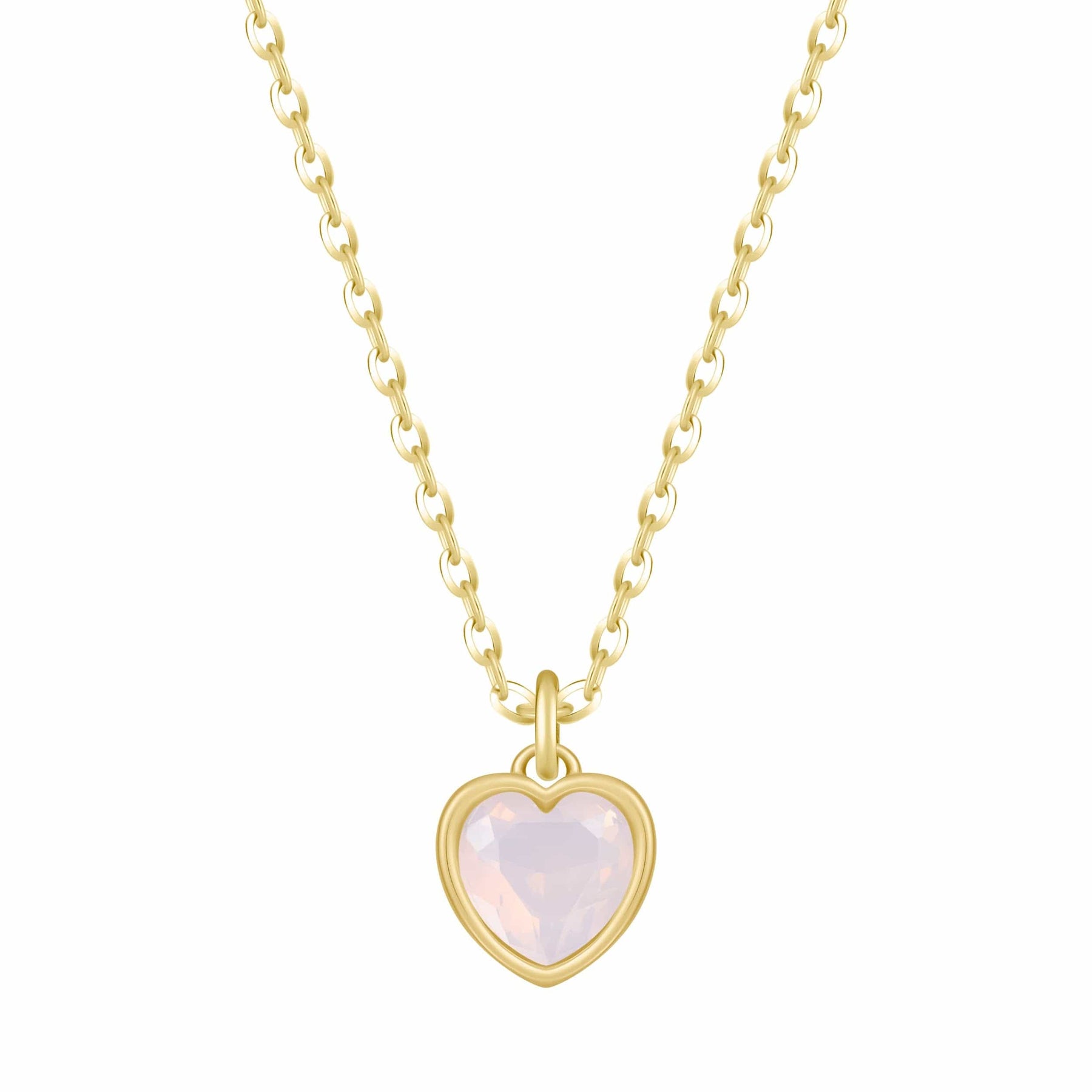 Urbanti Stainless Steel Love Heart Birthstone Necklace
