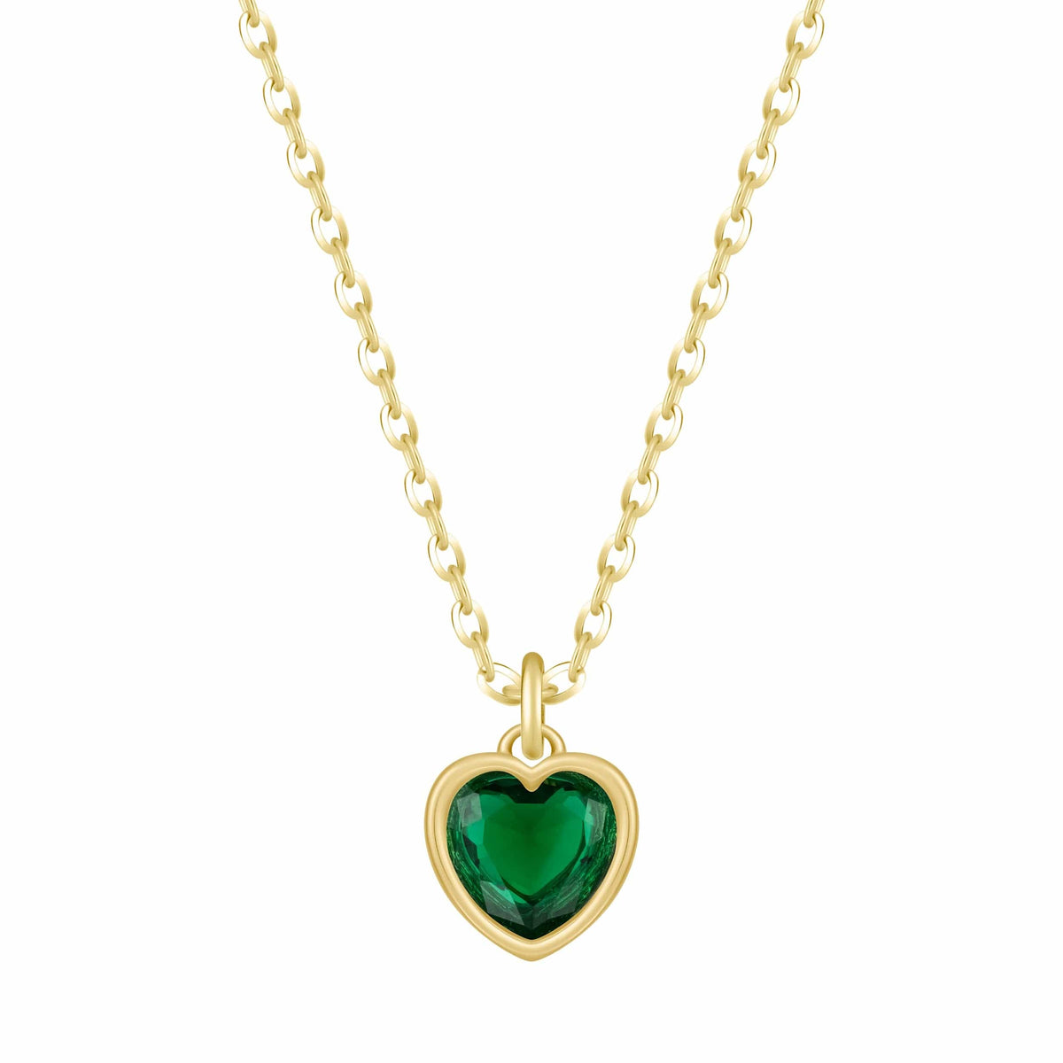 Urbanti Stainless Steel Love Heart Birthstone Necklace