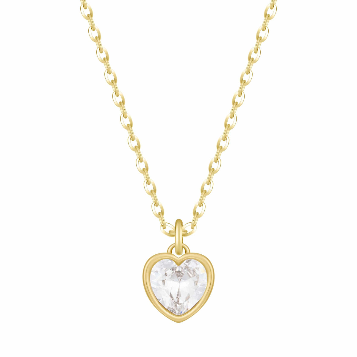 Urbanti Stainless Steel Love Heart Birthstone Necklace