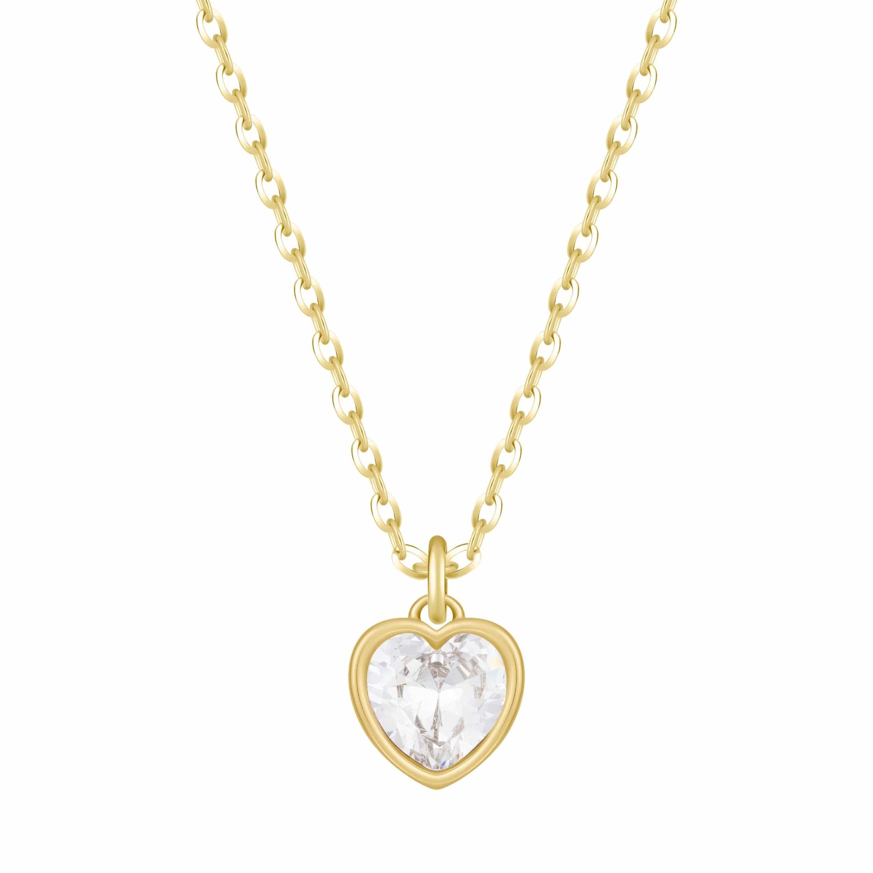 Urbanti Stainless Steel Love Heart Birthstone Necklace