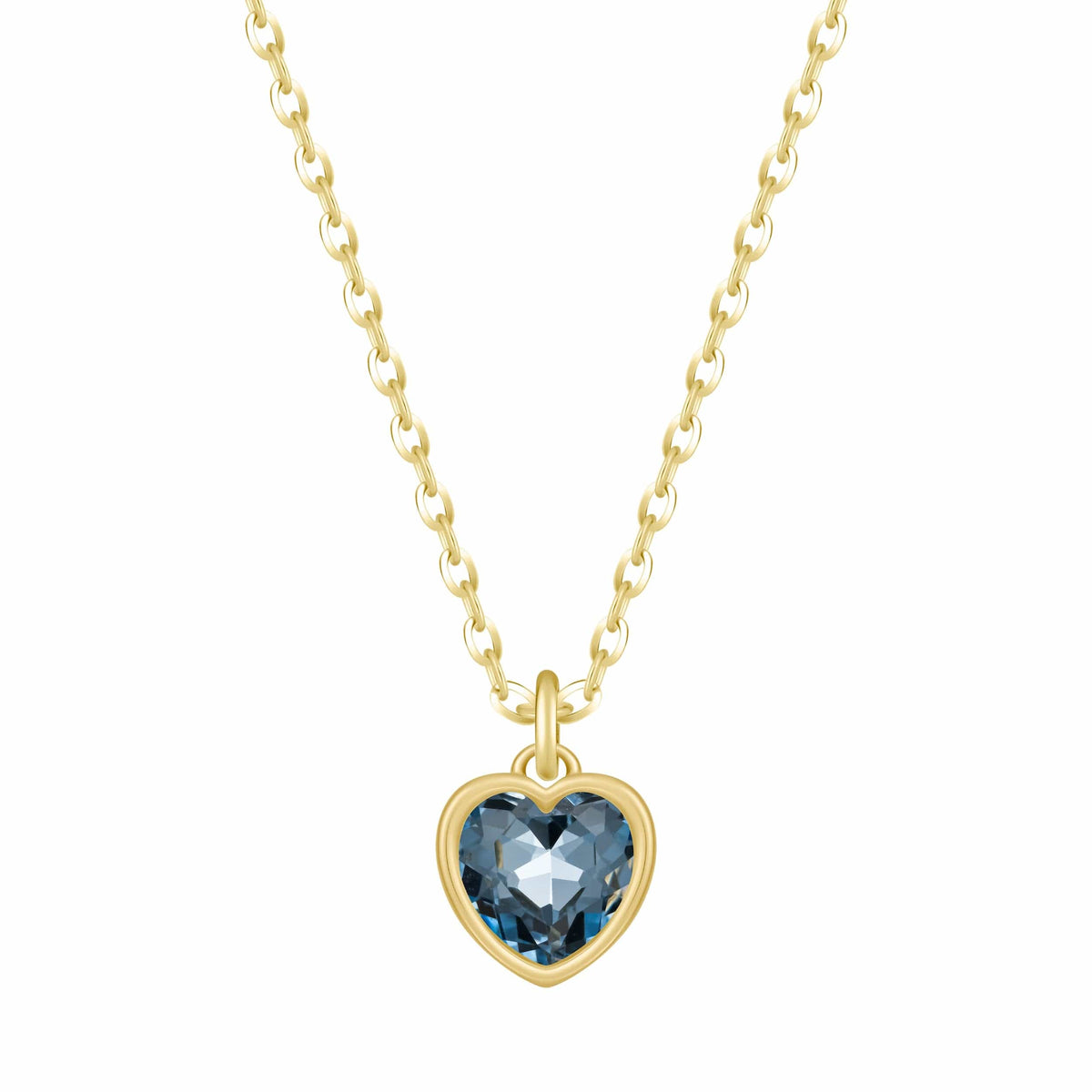 Urbanti Stainless Steel Love Heart Birthstone Necklace