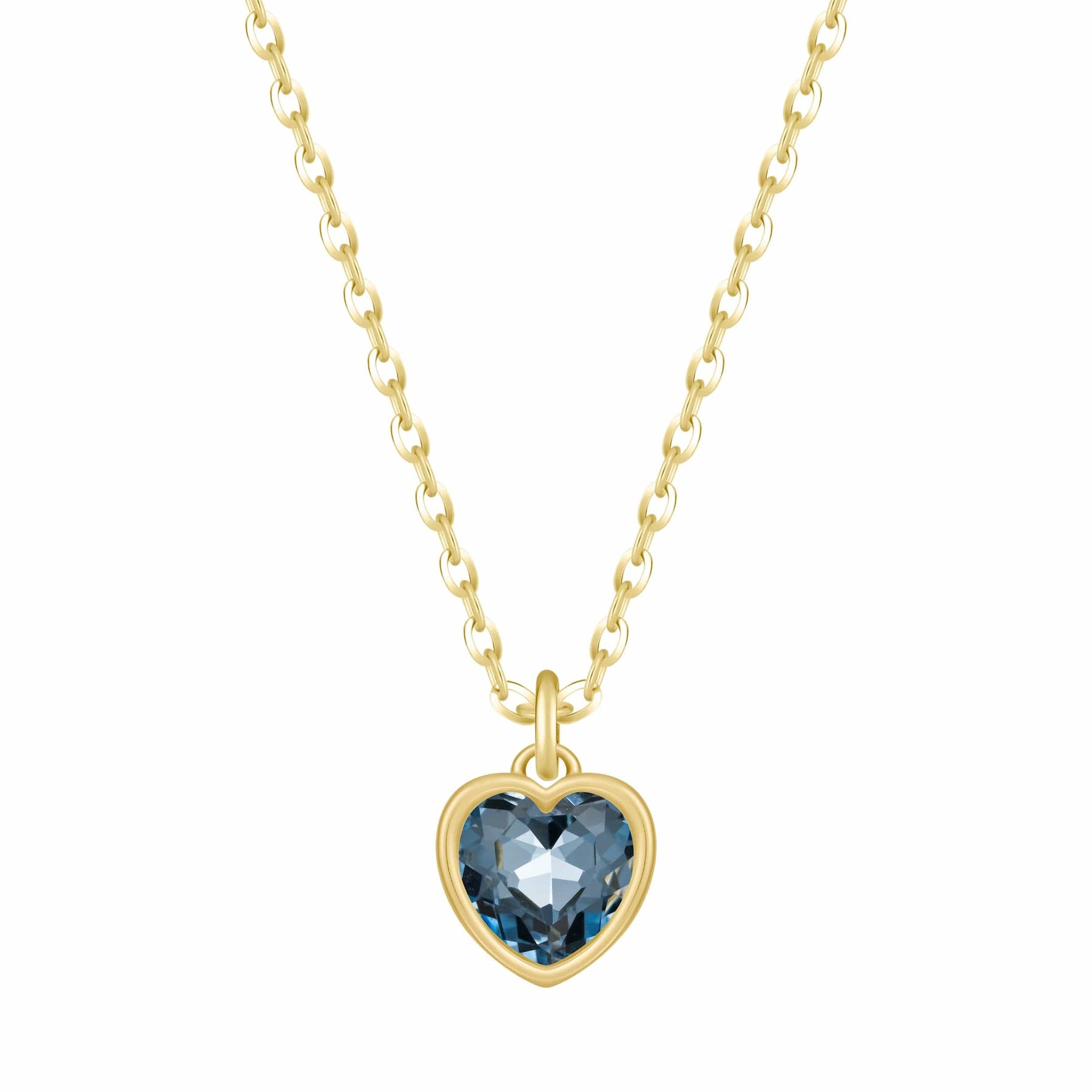 Urbanti Stainless Steel Love Heart Birthstone Necklace