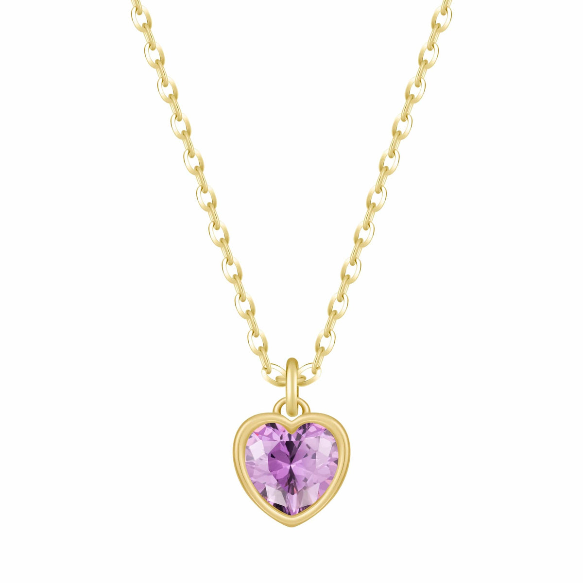 Urbanti Stainless Steel Love Heart Birthstone Necklace