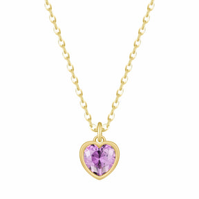 Urbanti Stainless Steel Love Heart Birthstone Necklace