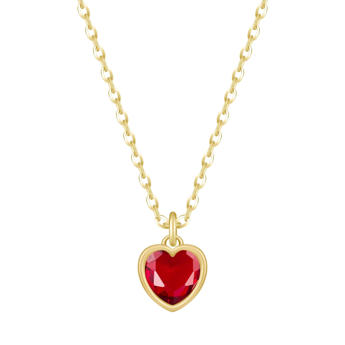 Urbanti Stainless Steel Love Heart Birthstone Necklace