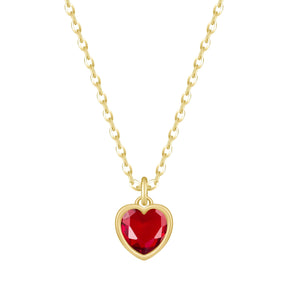Urbanti Stainless Steel Love Heart Birthstone Necklace