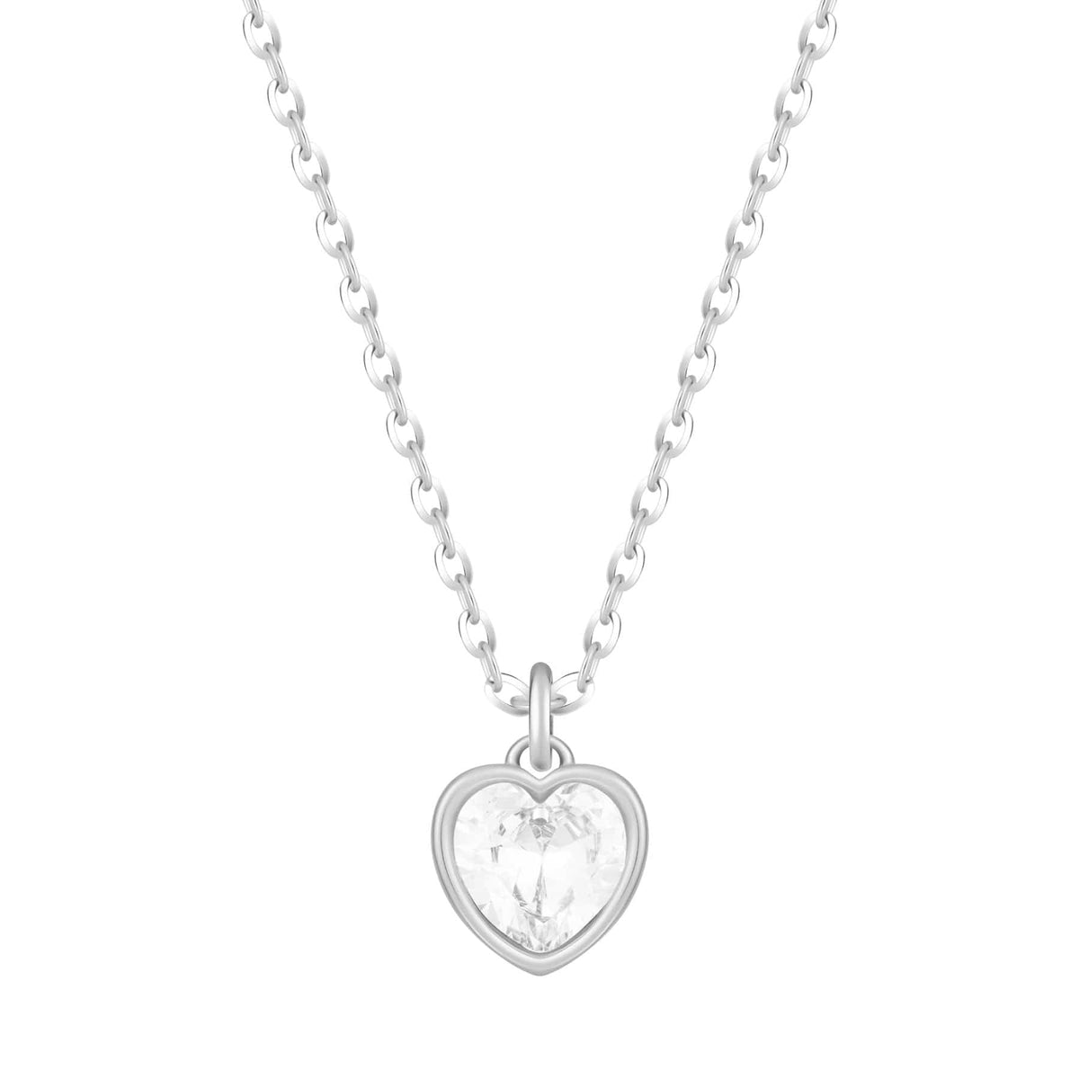Urbanti Stainless Steel Love Heart Birthstone Necklace