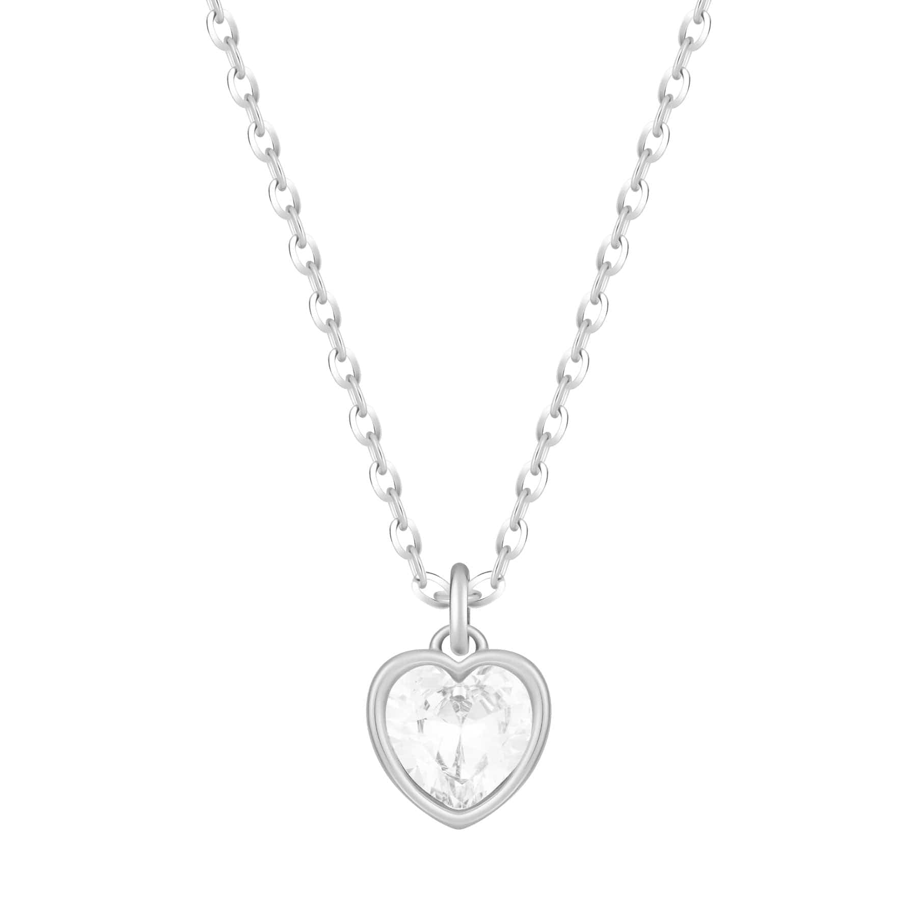 Urbanti Stainless Steel Love Heart Birthstone Necklace