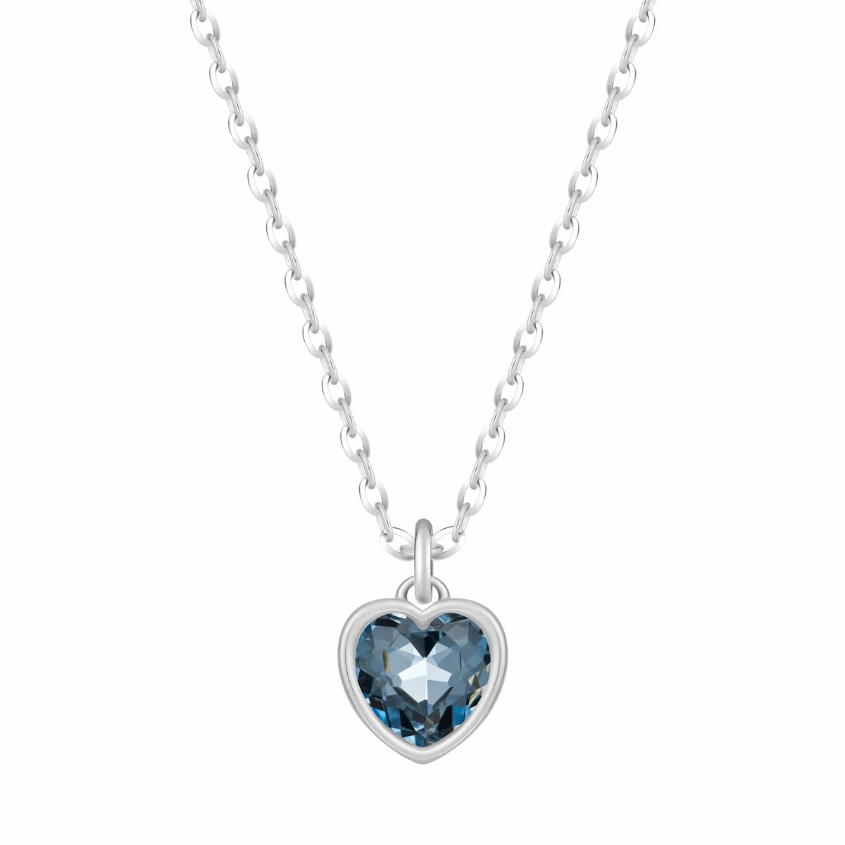 Urbanti Stainless Steel Love Heart Birthstone Necklace