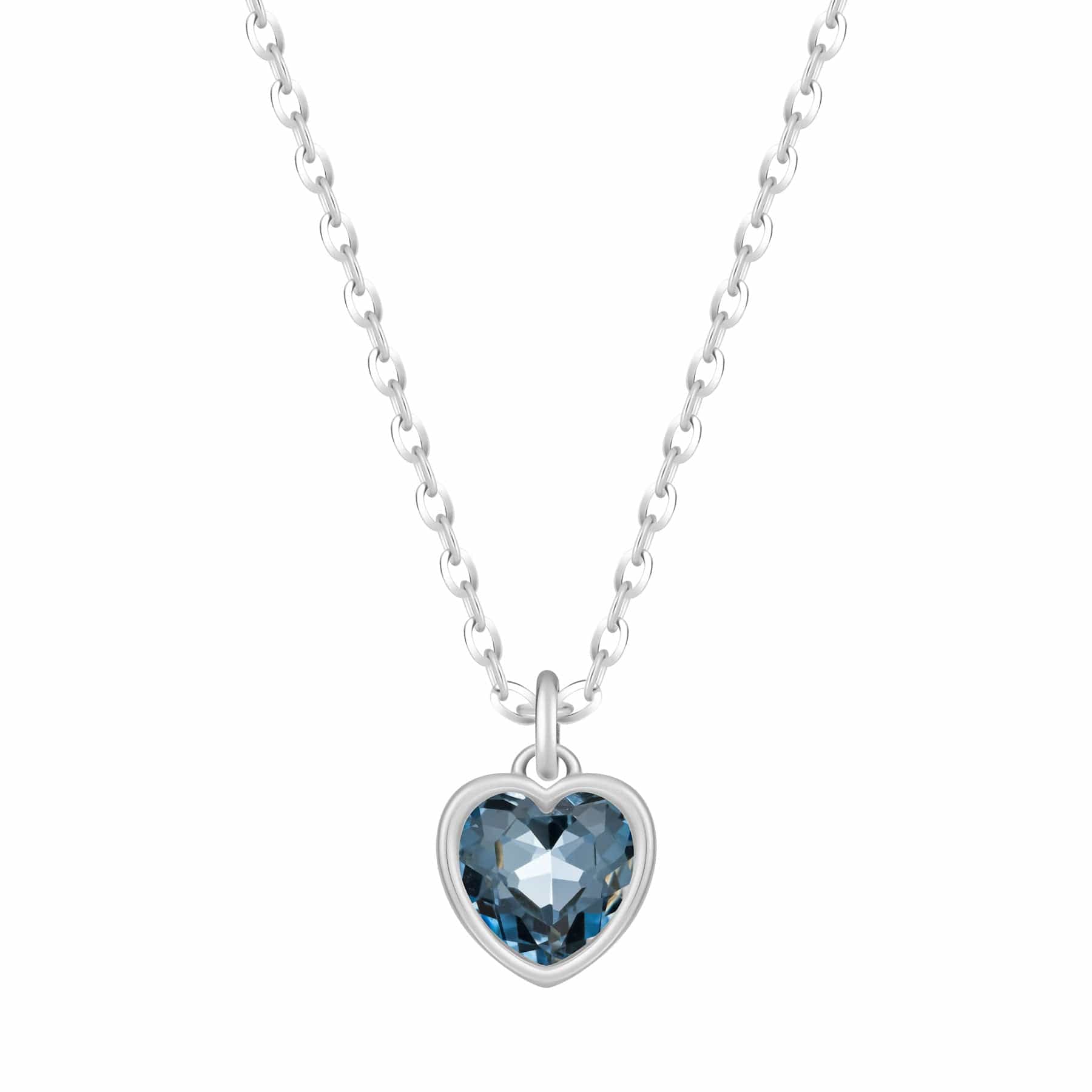 Urbanti Stainless Steel Love Heart Birthstone Necklace