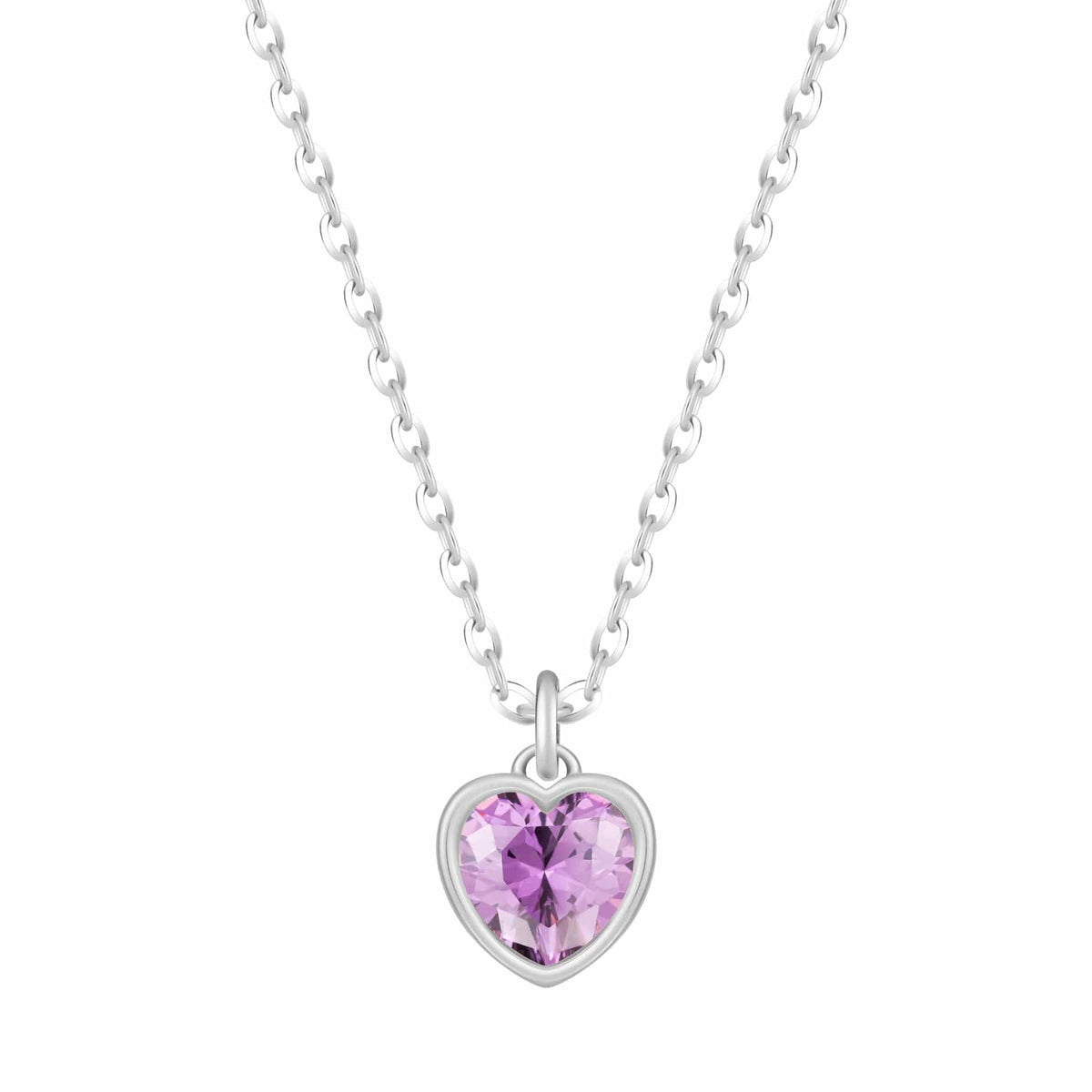 Urbanti Stainless Steel Love Heart Birthstone Necklace
