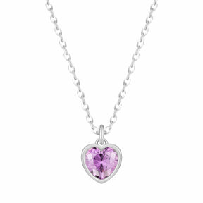 Urbanti Stainless Steel Love Heart Birthstone Necklace